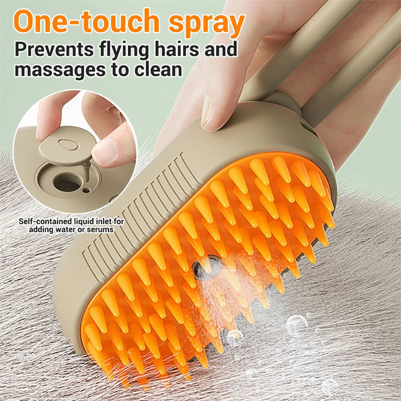 Brosse vapeur pour chats, brosse vapeur pour chiens, vaporisateur électrique 3 en 1, brosses de massage pour poils de chat, peigne de toilettage pour animaux, peignes anti-poils, produits pour animaux