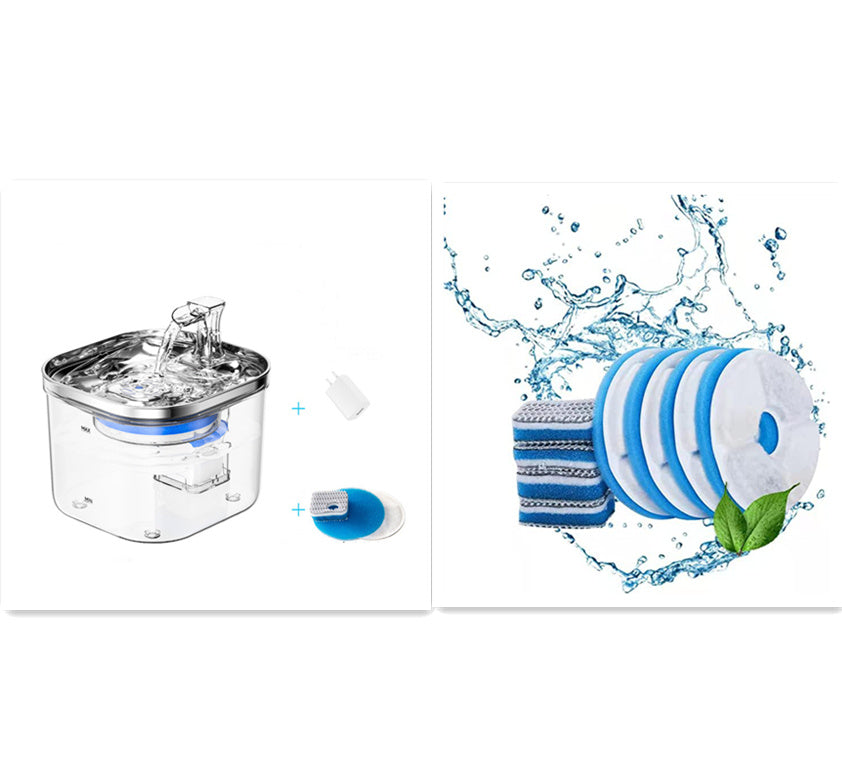 Fontaine à eau automatique en acier inoxydable pour animaux de compagnie, chat, chien, fontaine intelligente, accessoires pour animaux de compagnie