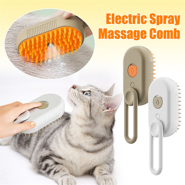 Brosse vapeur pour chats, brosse vapeur pour chiens, vaporisateur électrique 3 en 1, brosses de massage pour poils de chat, peigne de toilettage pour animaux, peignes anti-poils, produits pour animaux