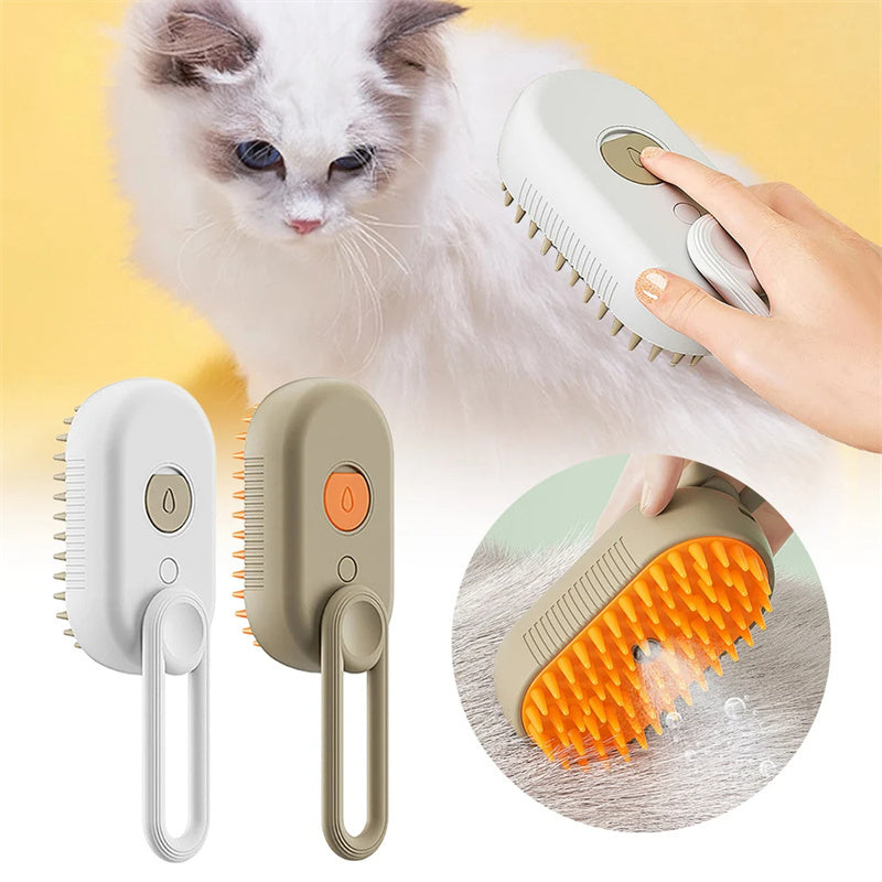 Brosse vapeur pour chats, brosse vapeur pour chiens, vaporisateur électrique 3 en 1, brosses de massage pour poils de chat, peigne de toilettage pour animaux, peignes anti-poils, produits pour animaux