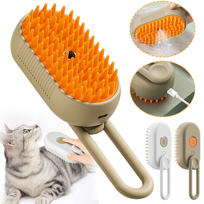 Brosse vapeur pour chats, brosse vapeur pour chiens, vaporisateur électrique 3 en 1, brosses de massage pour poils de chat, peigne de toilettage pour animaux, peignes anti-poils, produits pour animaux