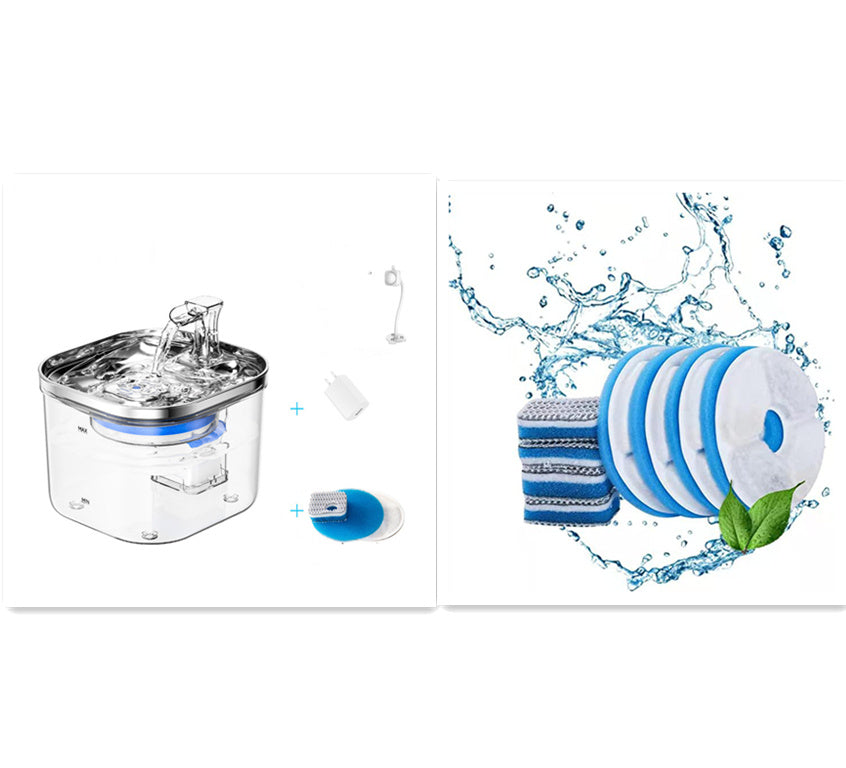 Fontaine à eau automatique en acier inoxydable pour animaux de compagnie, chat, chien, fontaine intelligente, accessoires pour animaux de compagnie