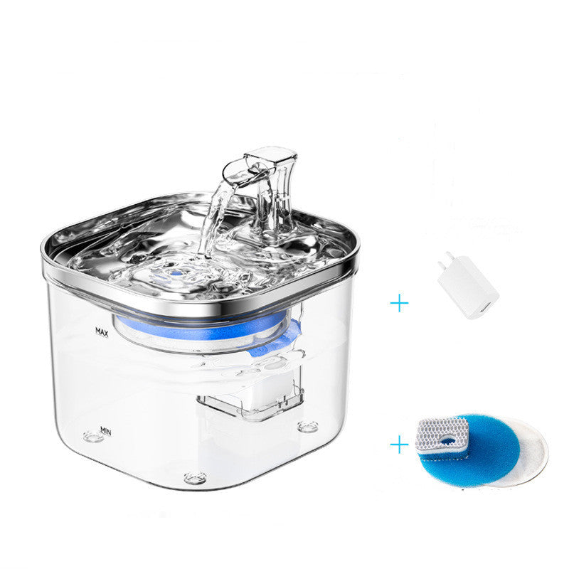 Fontaine à eau automatique en acier inoxydable pour animaux de compagnie, chat, chien, fontaine intelligente, accessoires pour animaux de compagnie