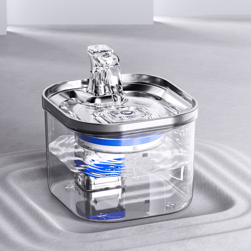 Fontaine à eau automatique en acier inoxydable pour animaux de compagnie, chat, chien, fontaine intelligente, accessoires pour animaux de compagnie